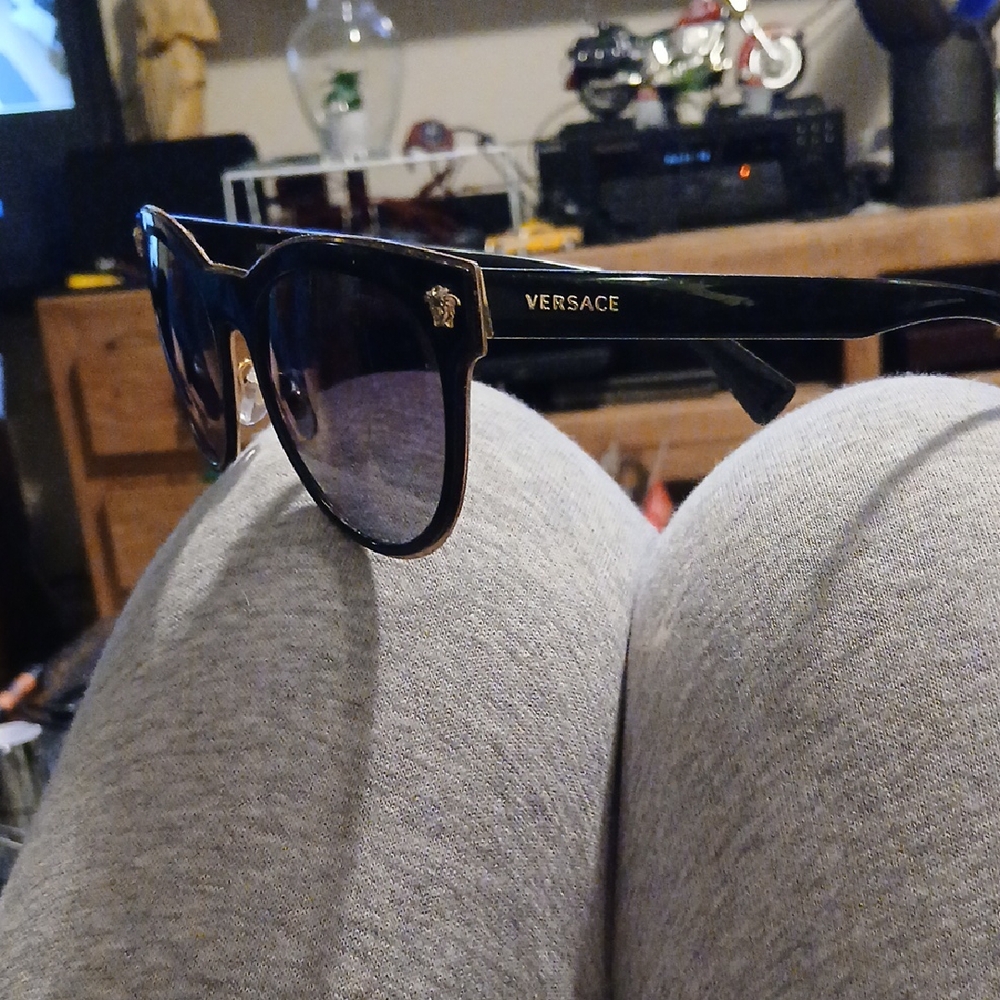 Versace Black and Gold Sunglasses